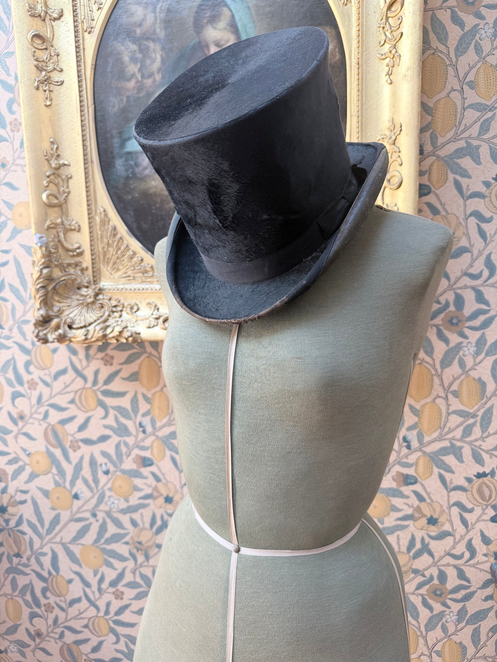 Rare Antique 19th Century Black Top Hat | Gothic Victorian Collector’s Piece