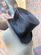 Rare Antique 19th Century Black Top Hat | Gothic Victorian Collector’s Piece