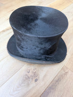 Rare Antique 19th Century Black Top Hat | Gothic Victorian Collector’s Piece