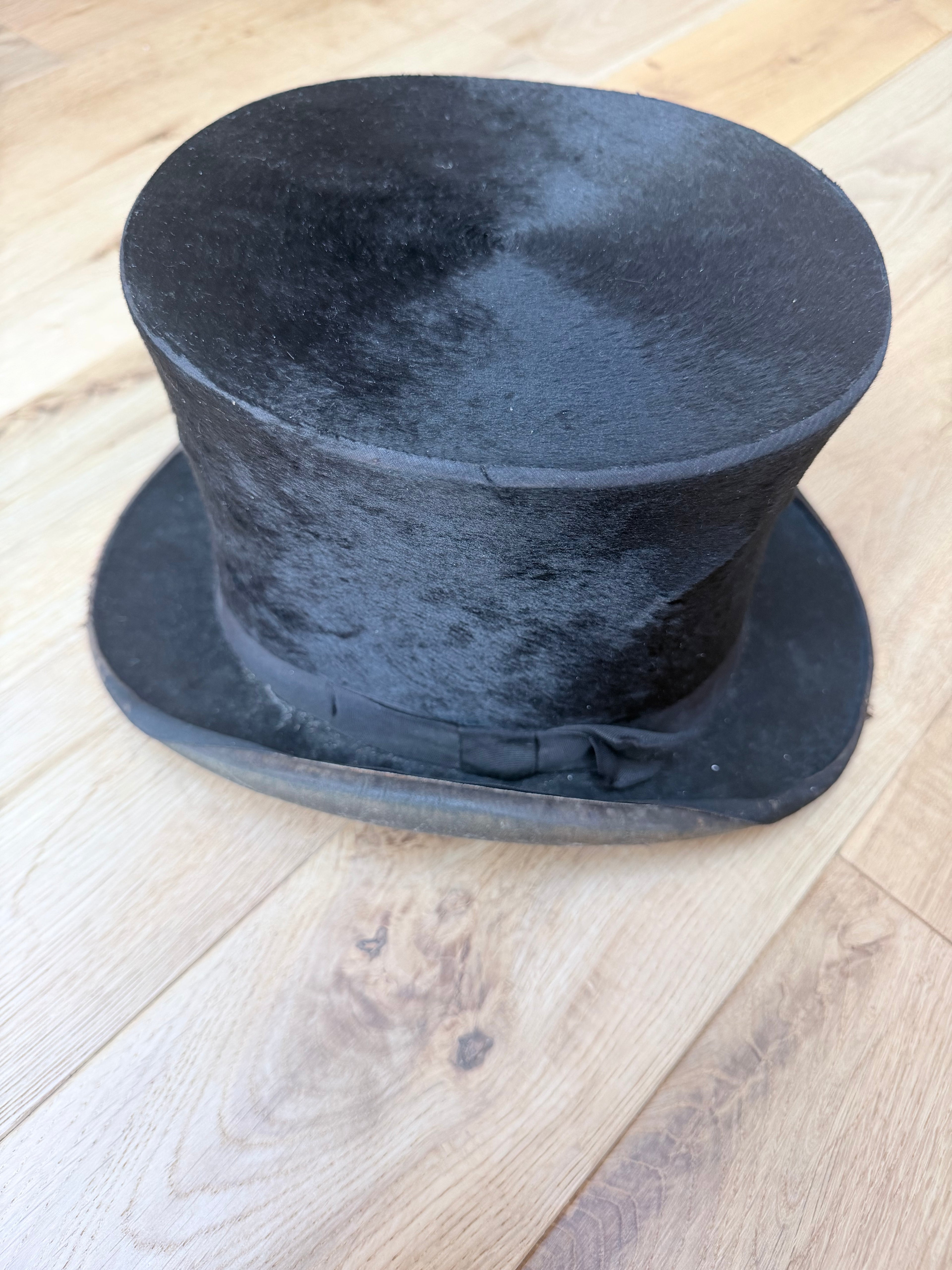 Rare Antique 19th Century Black Top Hat | Gothic Victorian Collector’s Piece