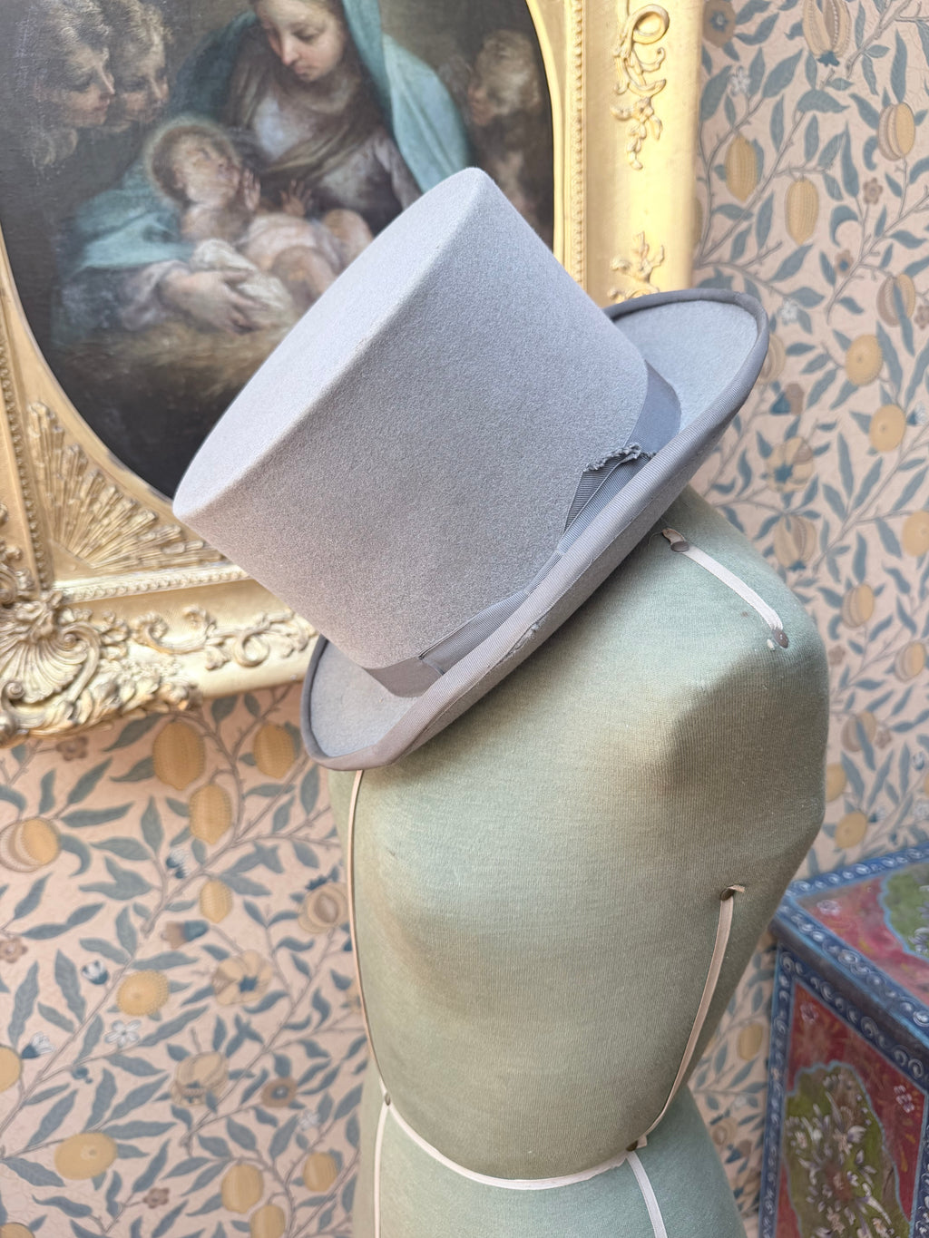 Vintage 1950s-1970s Witchy Grey Felt Top Hat | A. Kritz Ltd London