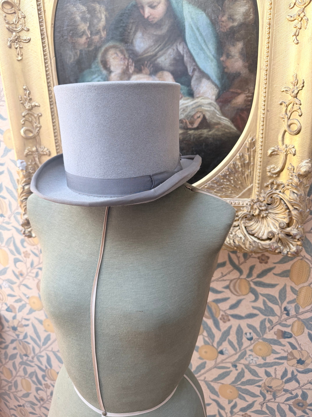 Vintage 1950s-1970s Witchy Grey Felt Top Hat | A. Kritz Ltd London