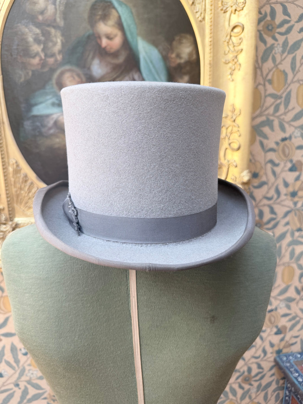 Vintage 1950s-1970s Witchy Grey Felt Top Hat | A. Kritz Ltd London