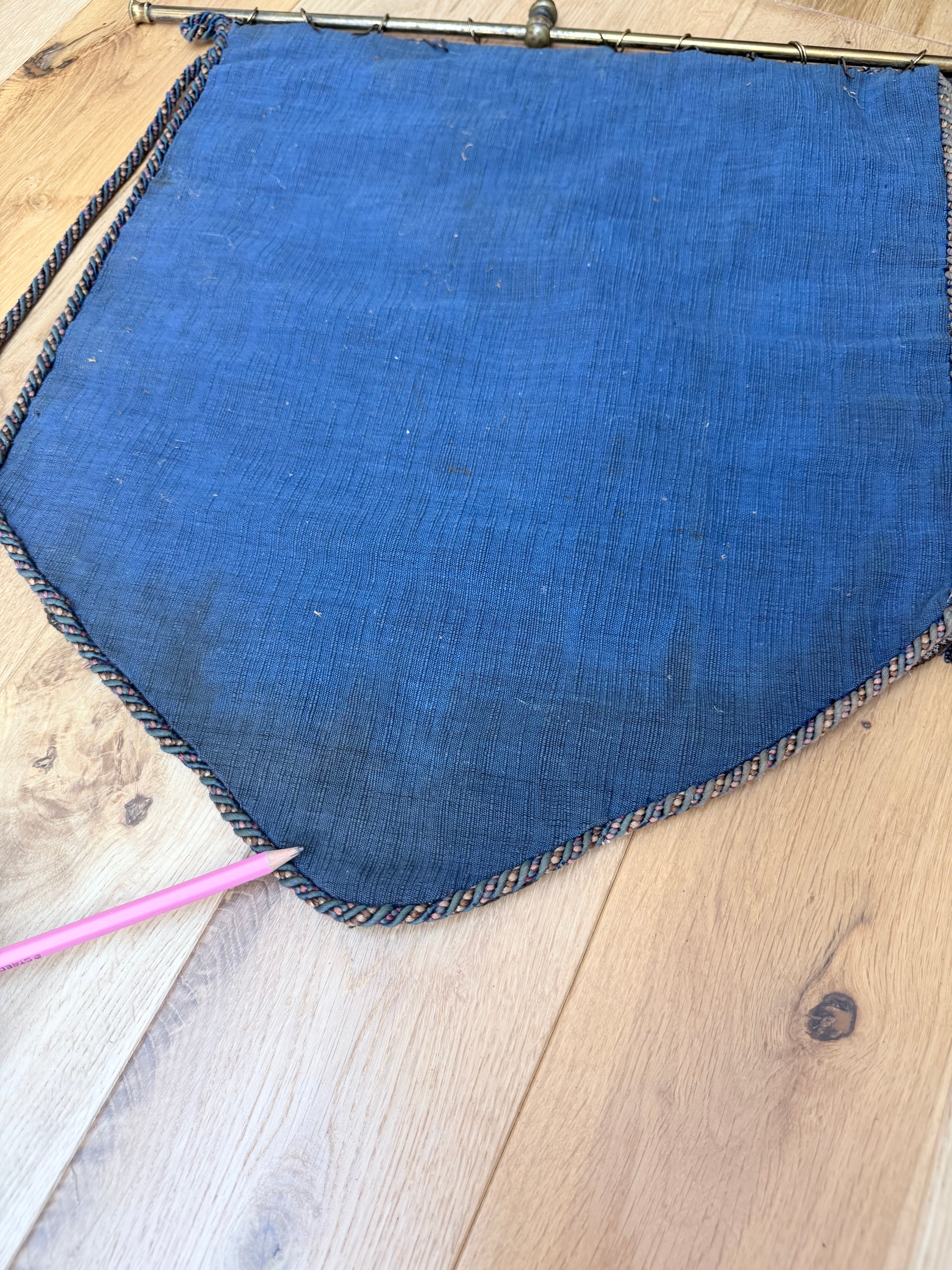 Rare Antique Victorian Edwardian Beadwork Fire Screen Banner with Tassels | c. 1890-1910