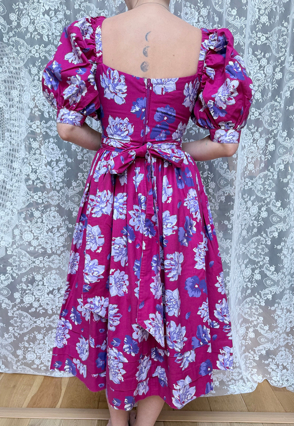 Vintage 190s Laura Ashley Mutton Sleeve Dress