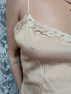 Rare 1920s/1930s Peach Silk Step-In Lace Playsuit