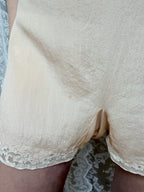 Rare 1920s/1930s Peach Silk Step-In Lace Playsuit