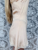 Rare 1920s/1930s Peach Silk Step-In Lace Playsuit