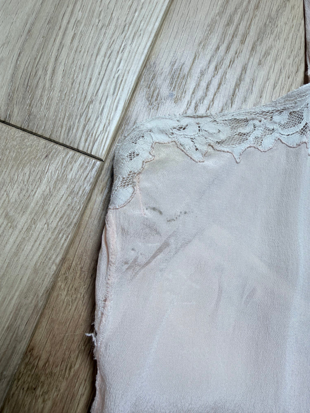 Rare 1920s/1930s Peach Silk Step-In Lace Playsuit