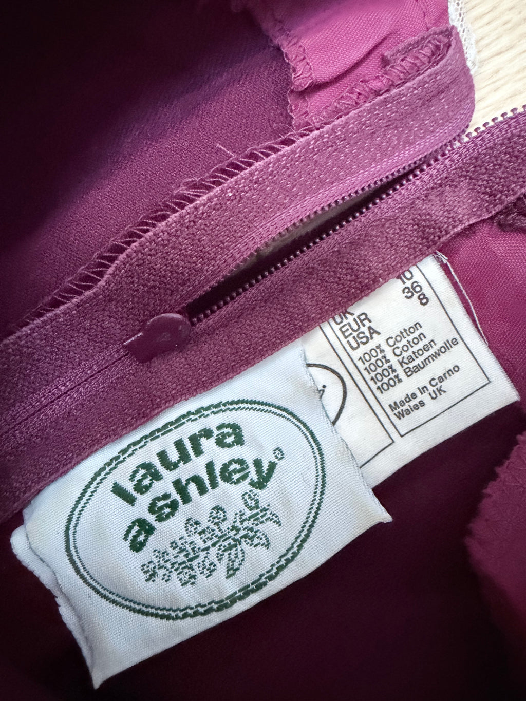 Vintage Laura Ashley Red Velvet Midi Dress