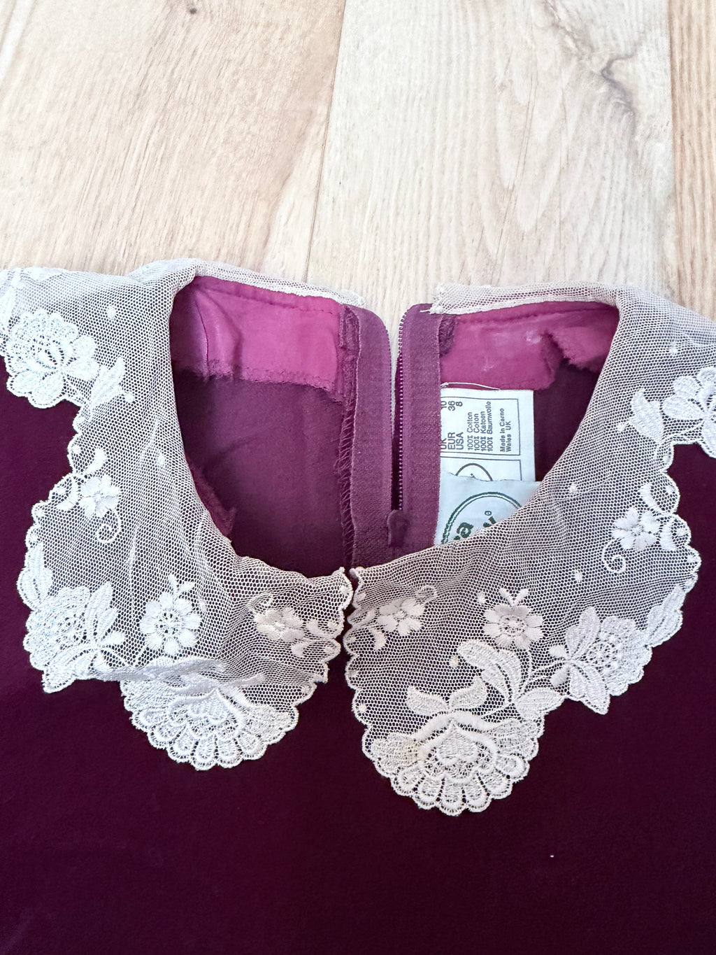 Vintage Laura Ashley Red Velvet Midi Dress