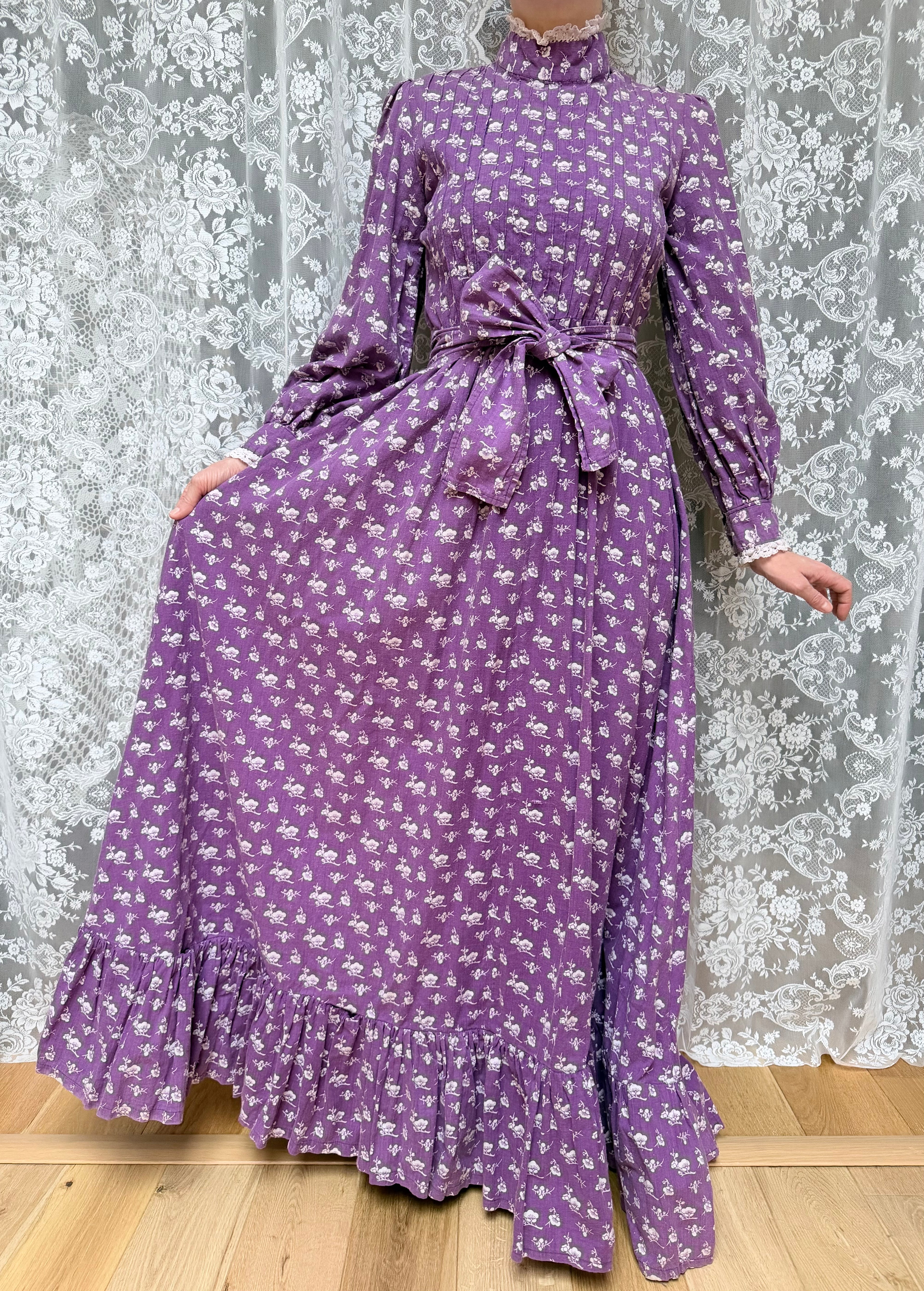 Vintage 1970s Laura Ashley Edwardian Prairie Dress