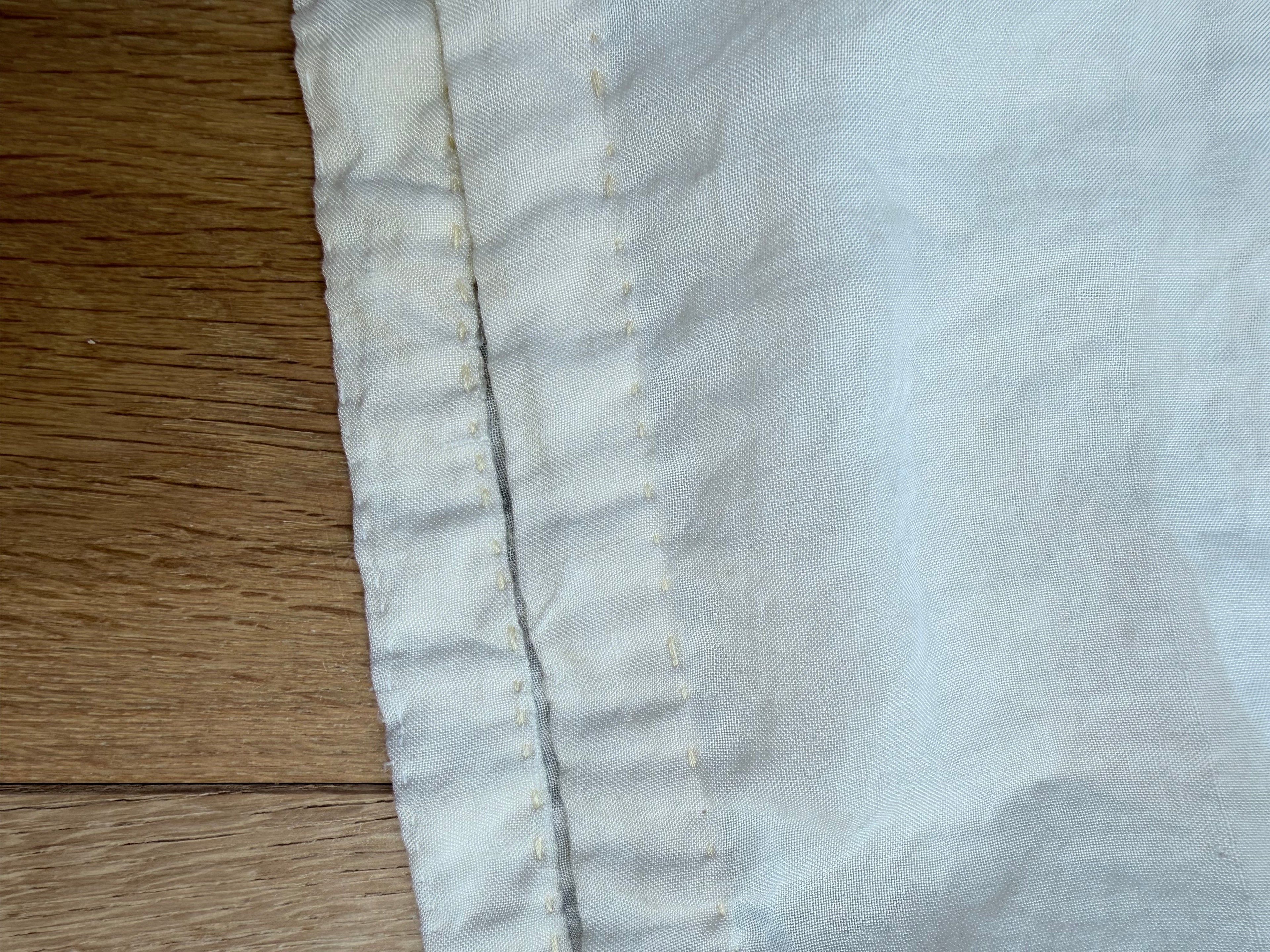 Antique 1920s Cream Cotton Slip Midi Dress with Lace Trim
