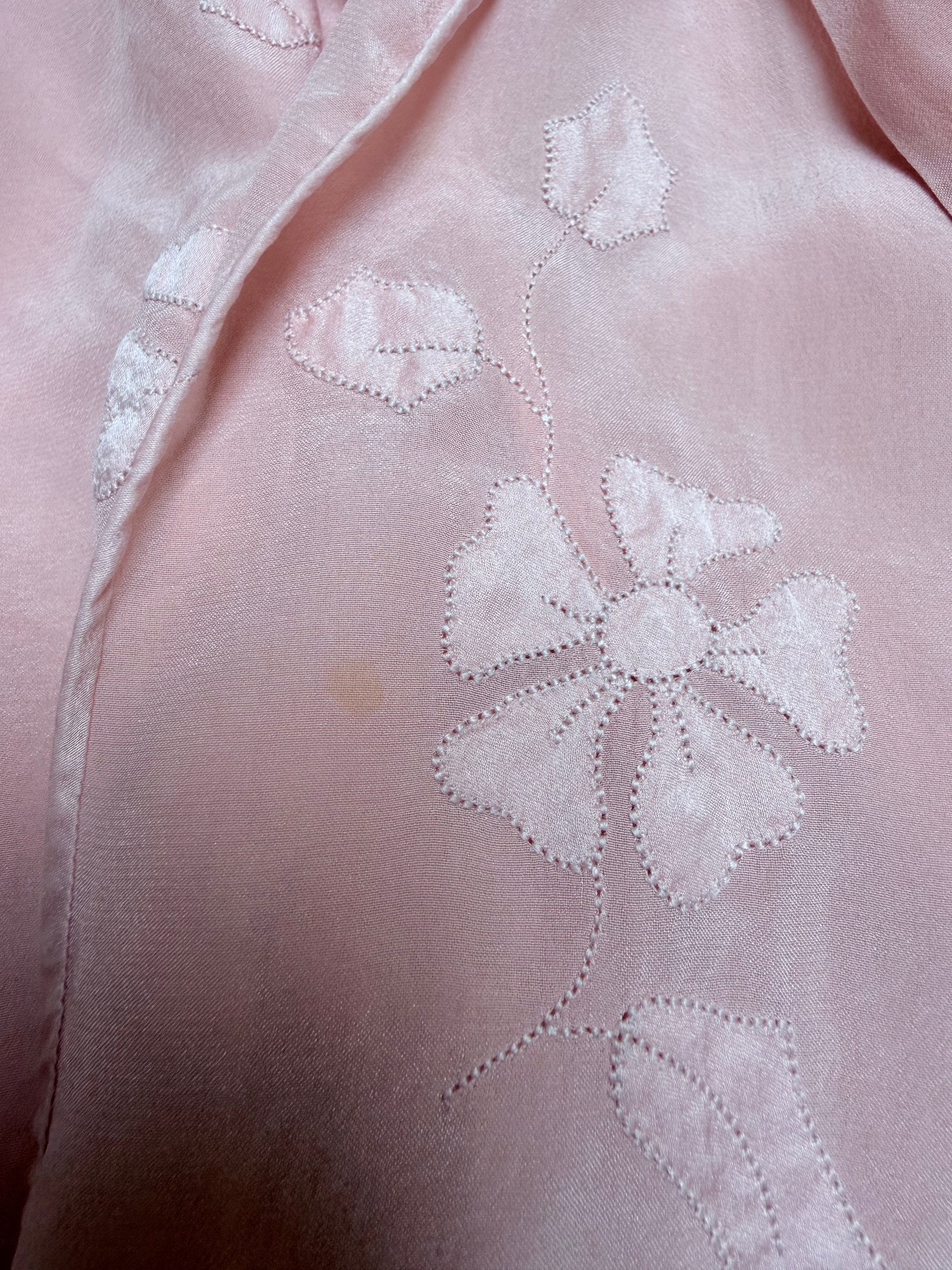 Antique Vintage 1930s Pink Silk Two-Piece Gown & Jacket Set