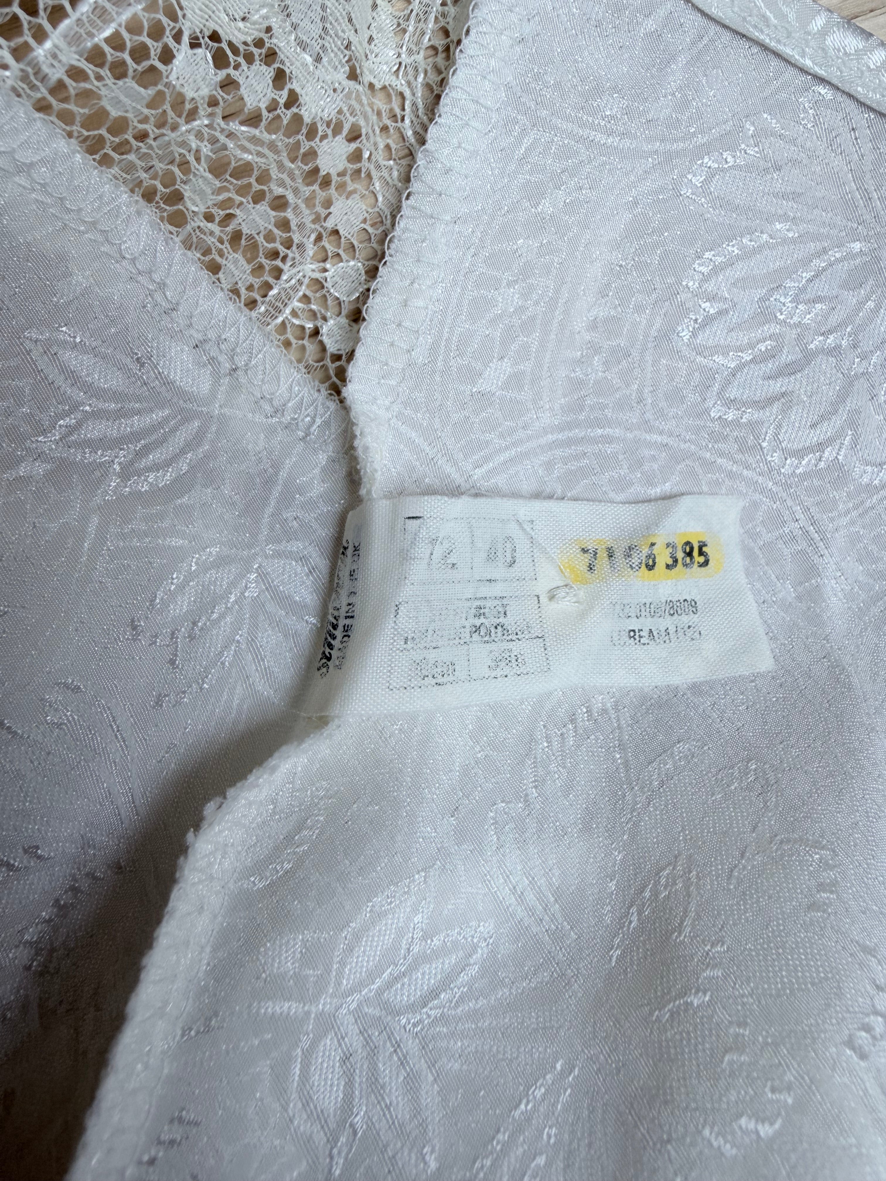 Vintage 1970s St Michael Cream Lace Teddy Bodysuit