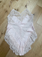 Vintage 1970s St Michael Cream Lace Teddy Bodysuit