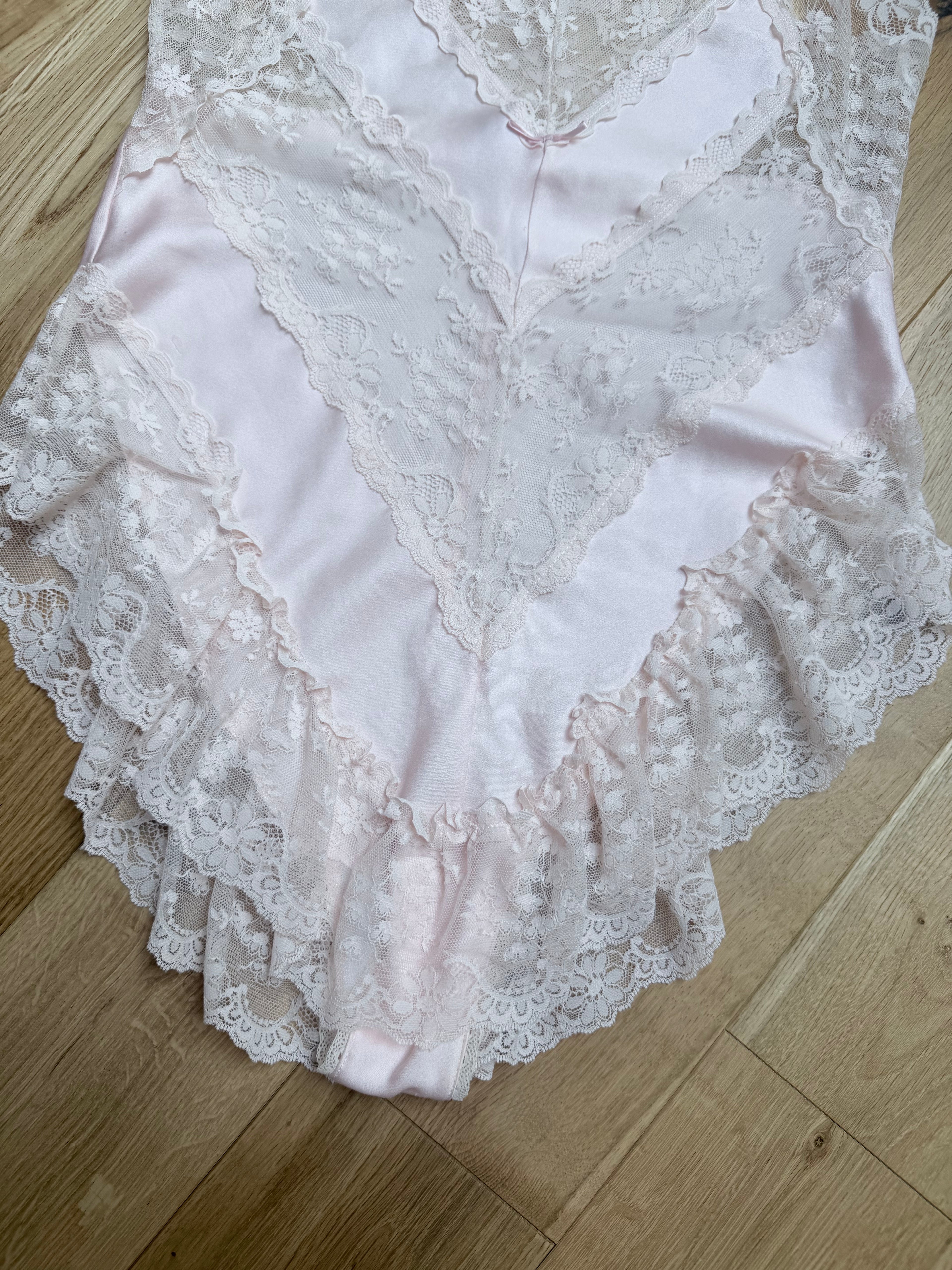 Vintage 1970s St Michael Cream Lace Teddy Bodysuit