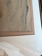 Pair of Original Signed 1967 Charcoal Portrait Drawings | The French Peasant and Gentleman