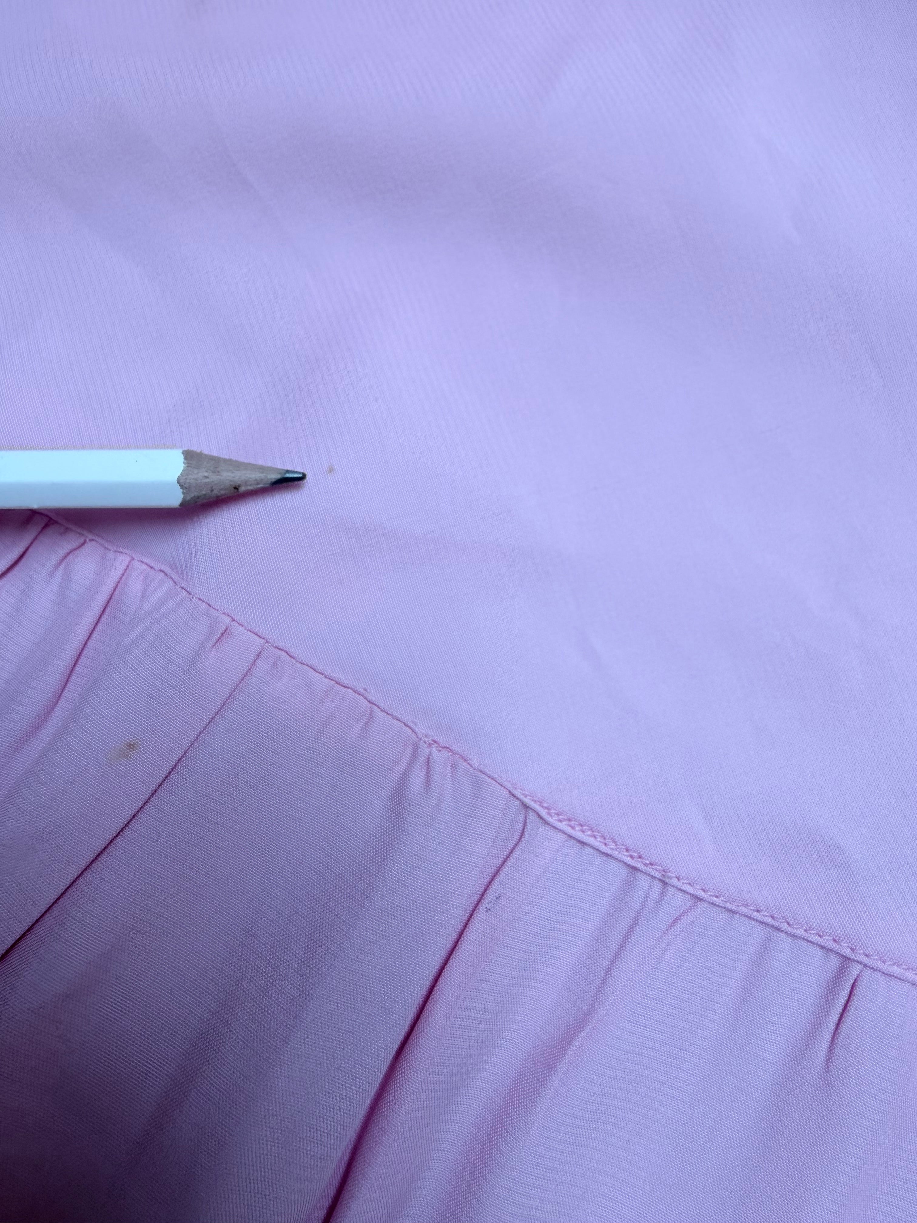 1950s Baby Pink Rayon Slip Dress Embroidered Nightdress