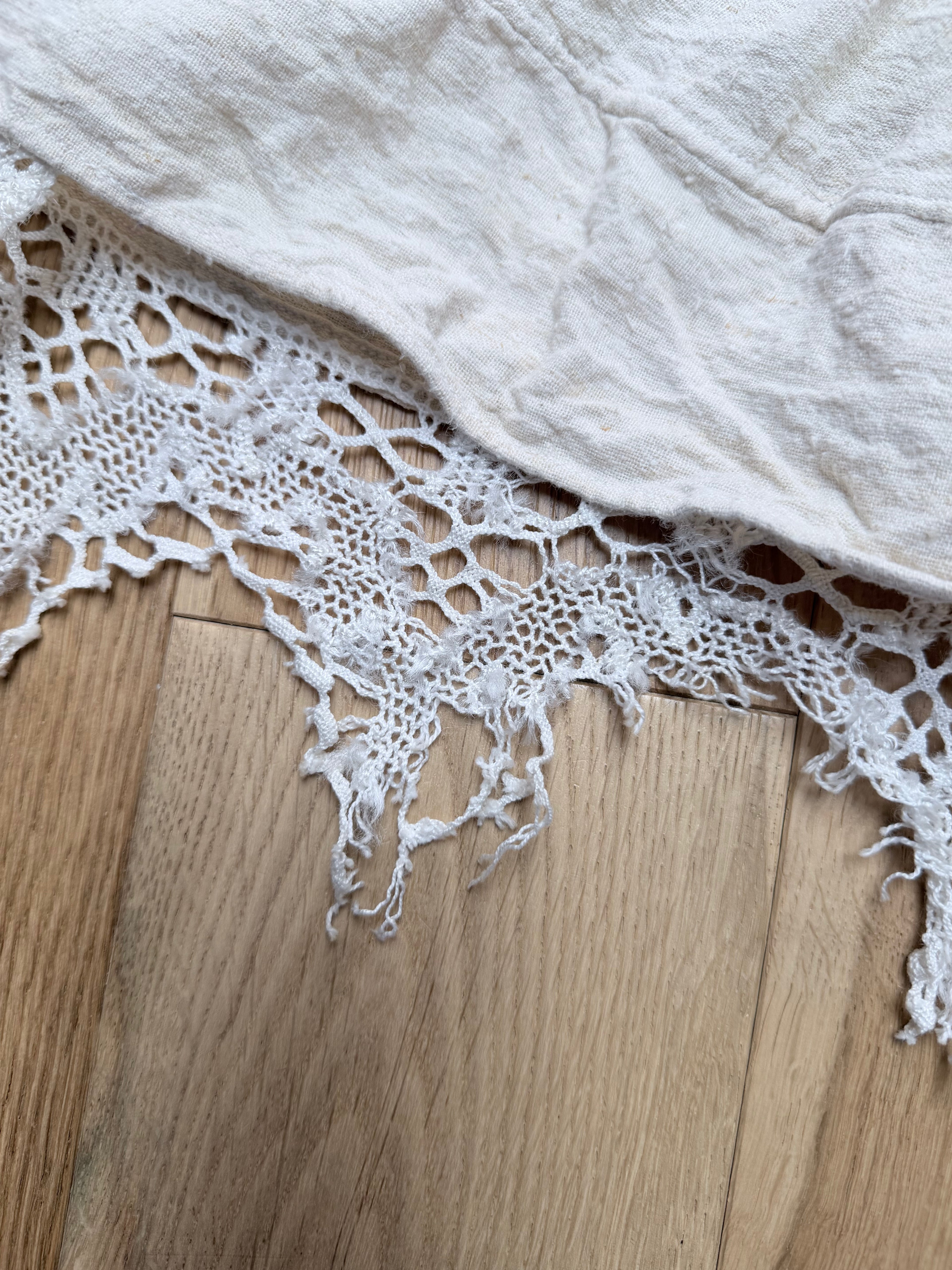 Antique Peasant Blouse with Embroidery & Crochet Lace | Circa 1880-1910