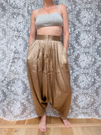 Vintage Designer 1980s Calvin Klein Gold Harem Pants