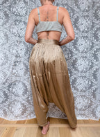 Vintage Designer 1980s Calvin Klein Gold Harem Pants