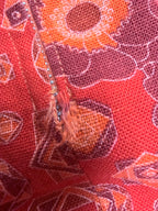 Vintage 1970s Handmade Orange Floral Mini Dress