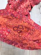 Vintage 1970s Handmade Orange Floral Mini Dress