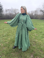 The Evangelina Emerald Irish Heart Dress | Traditionally Made and Hand Block Printed