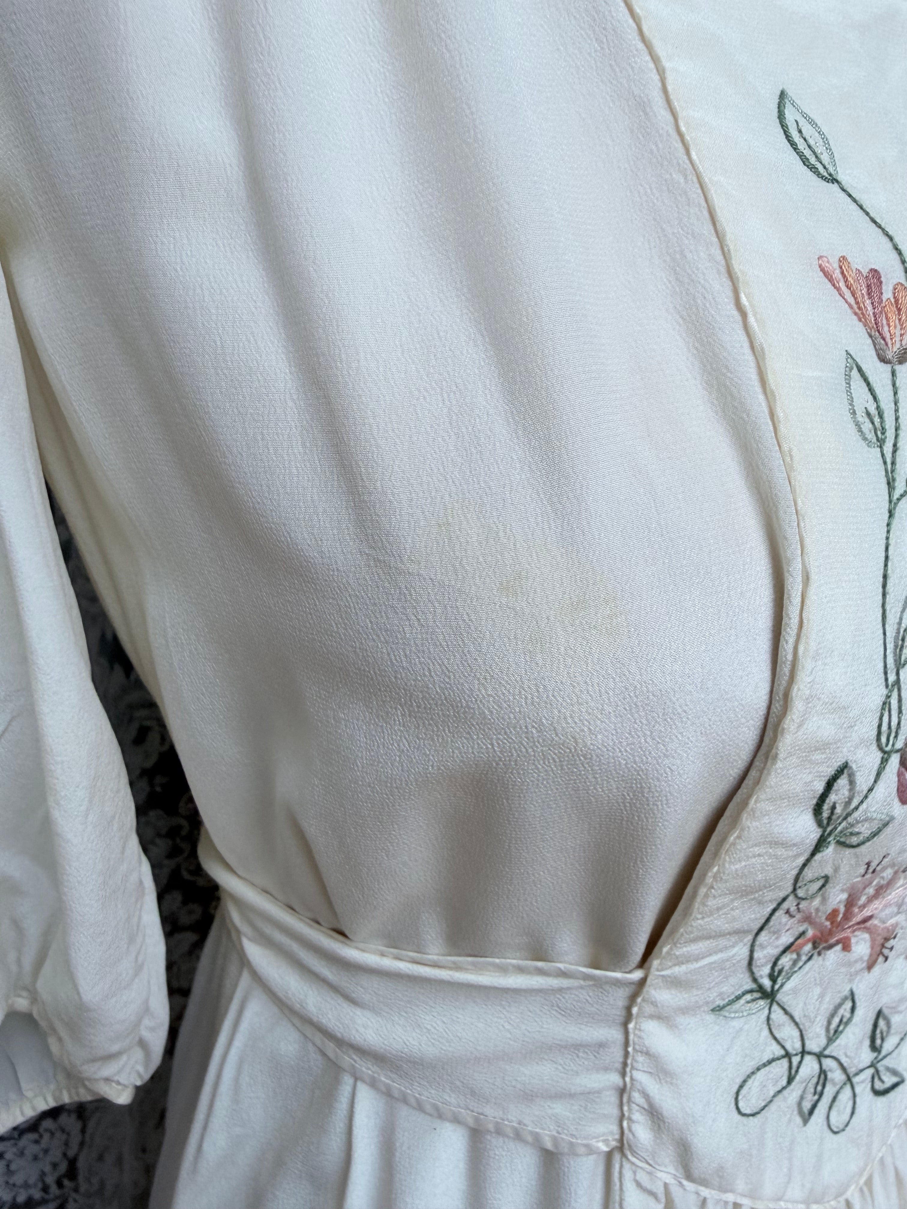 Vintage 1970s Anna Belinda Oxford Silk Wedding Dress