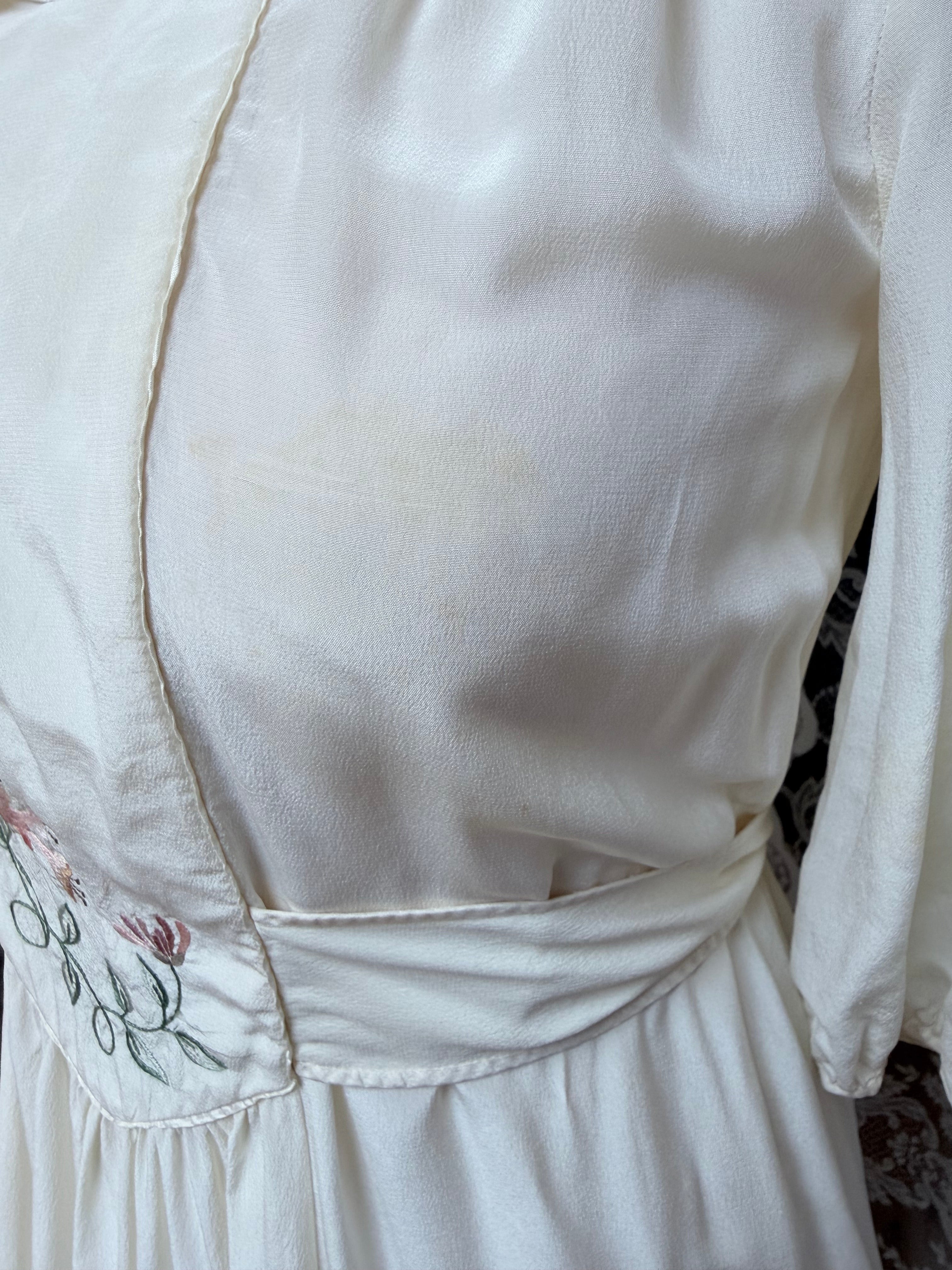 Vintage 1970s Anna Belinda Oxford Silk Wedding Dress
