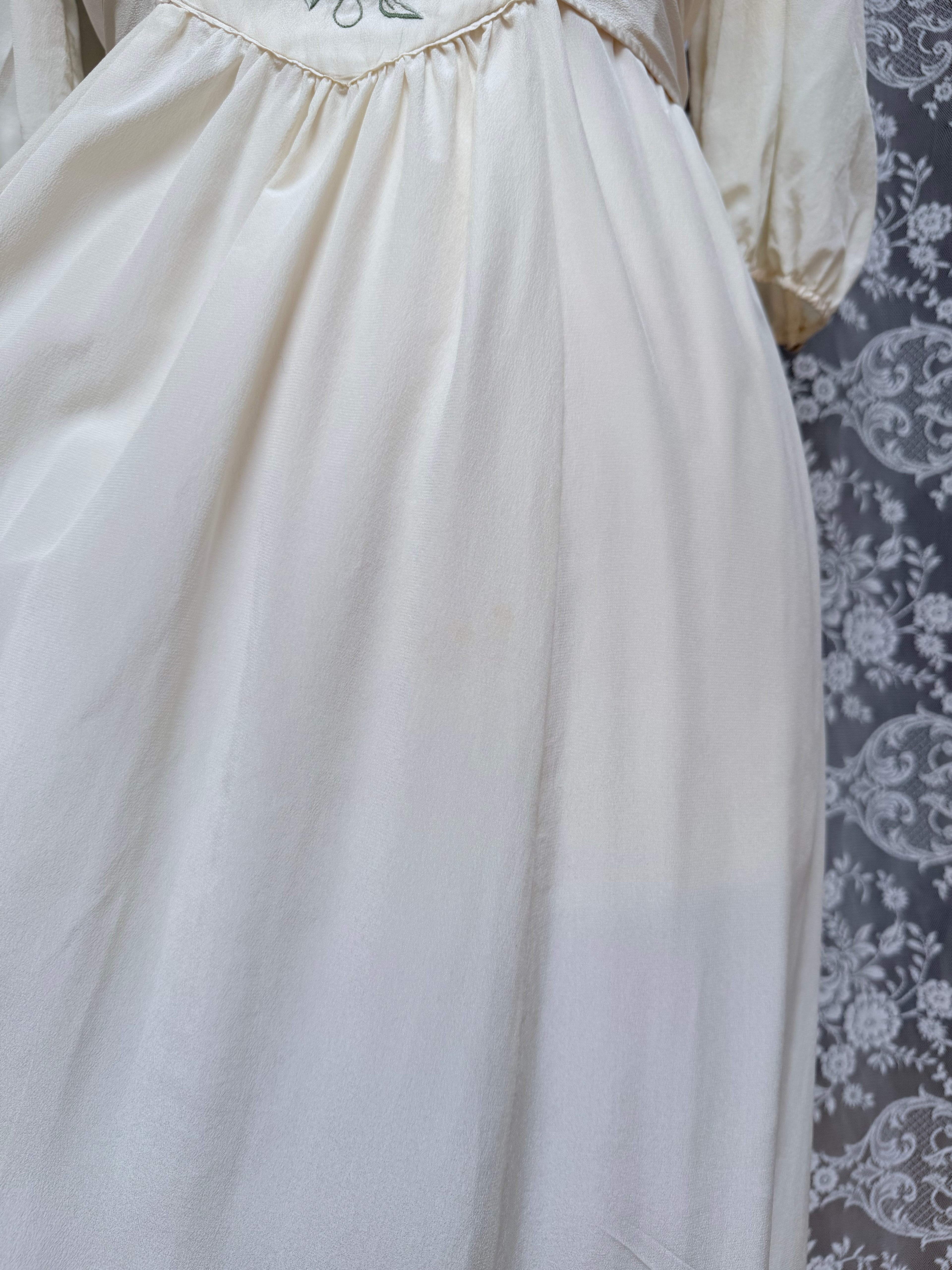 Vintage 1970s Anna Belinda Oxford Silk Wedding Dress