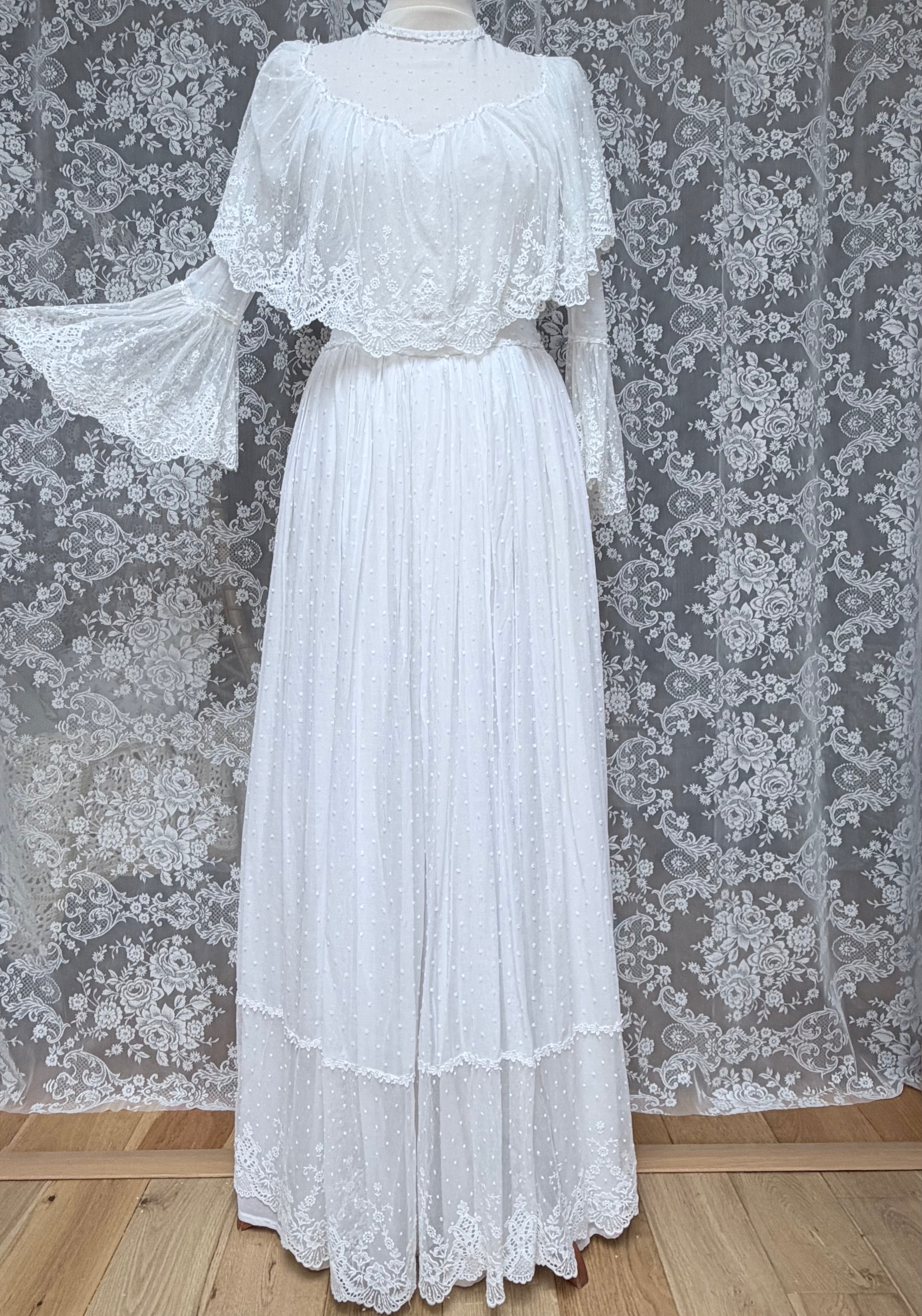 Very Rare 1970s Laura Ashley Boho Prairie Wedding Dress