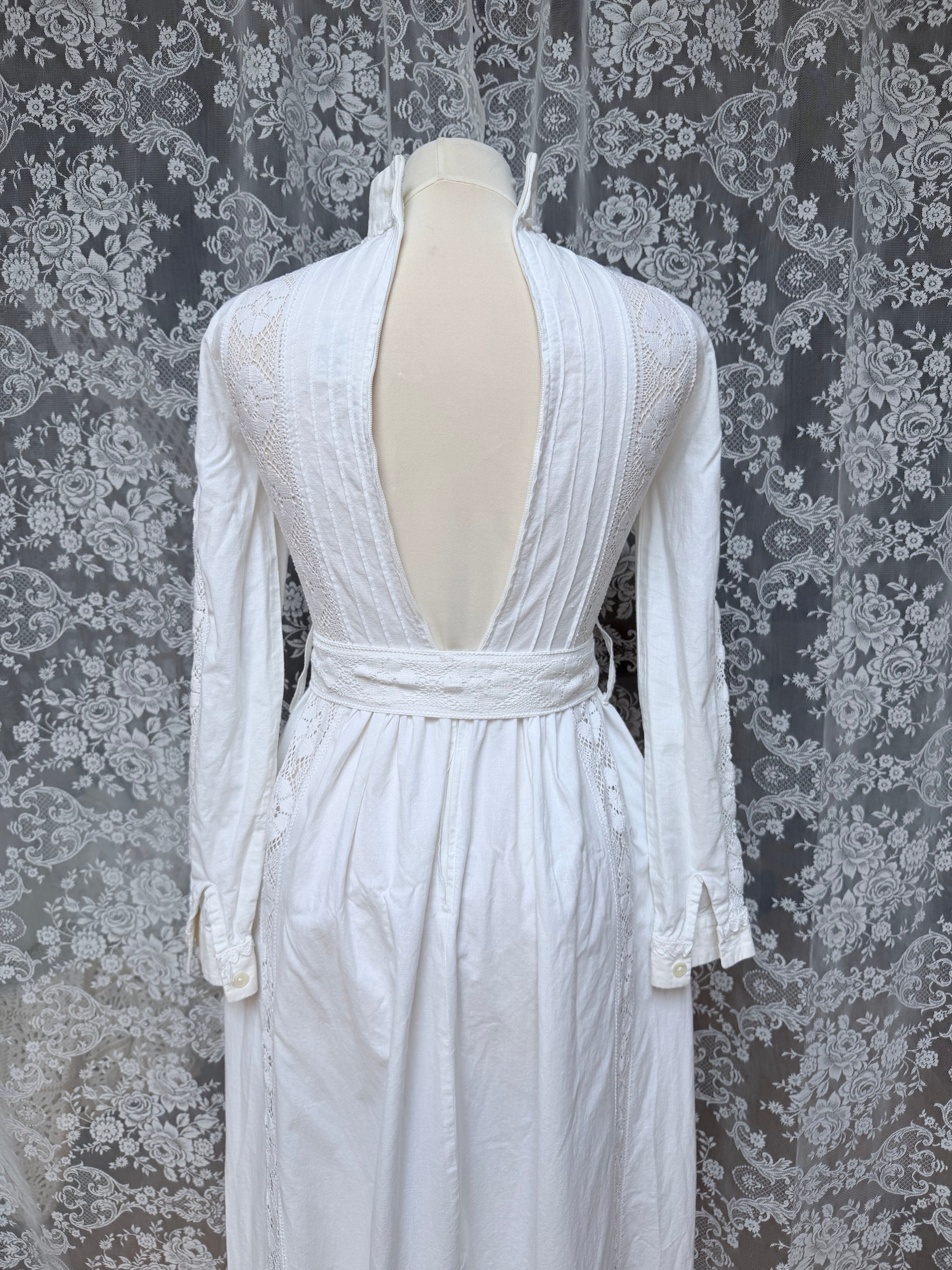 1970s Laura Ashley Edwardian Prairie Wedding Dress