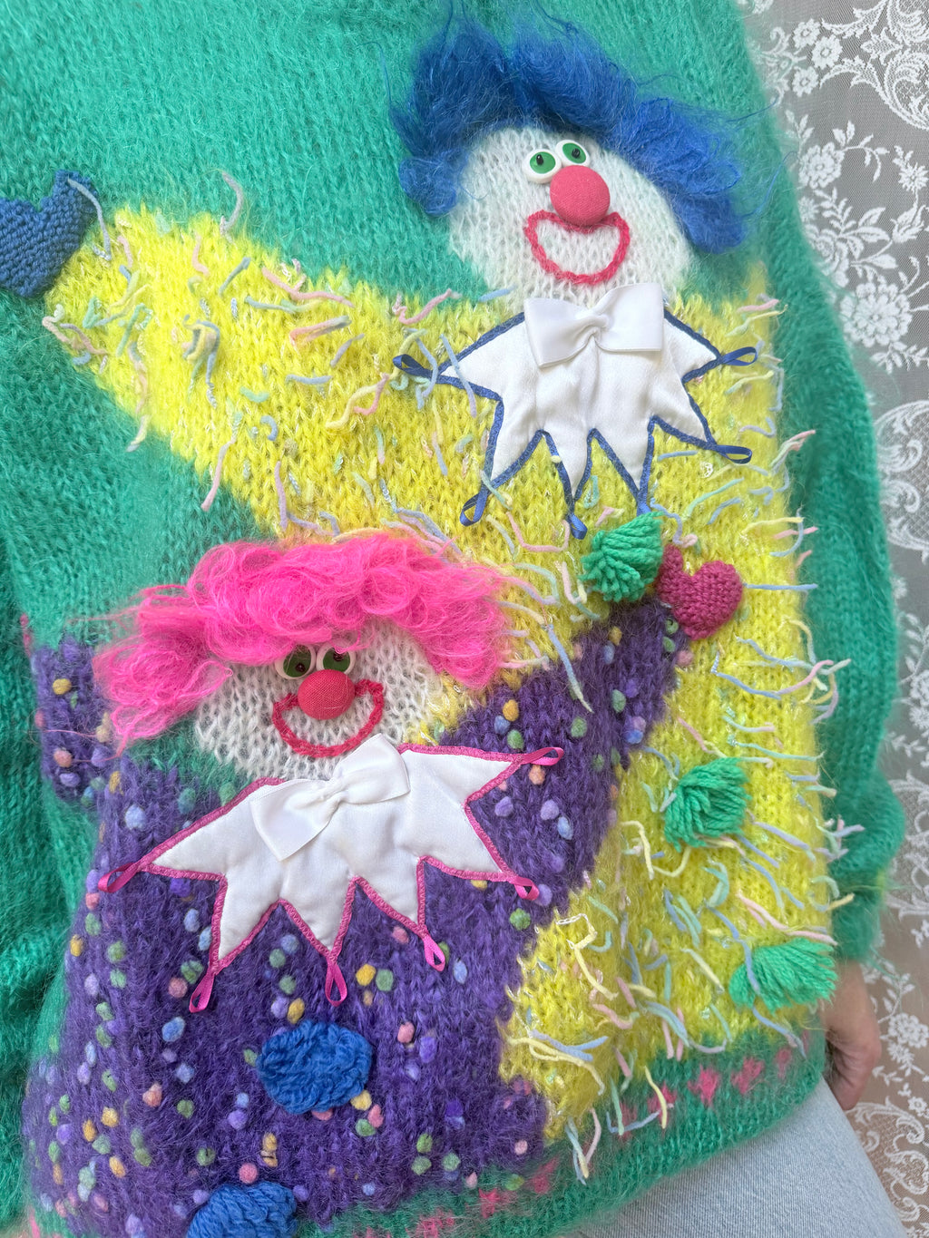 Vintage Designer Knitwear Jump to Jack Oversized Novelty Clown Jumper