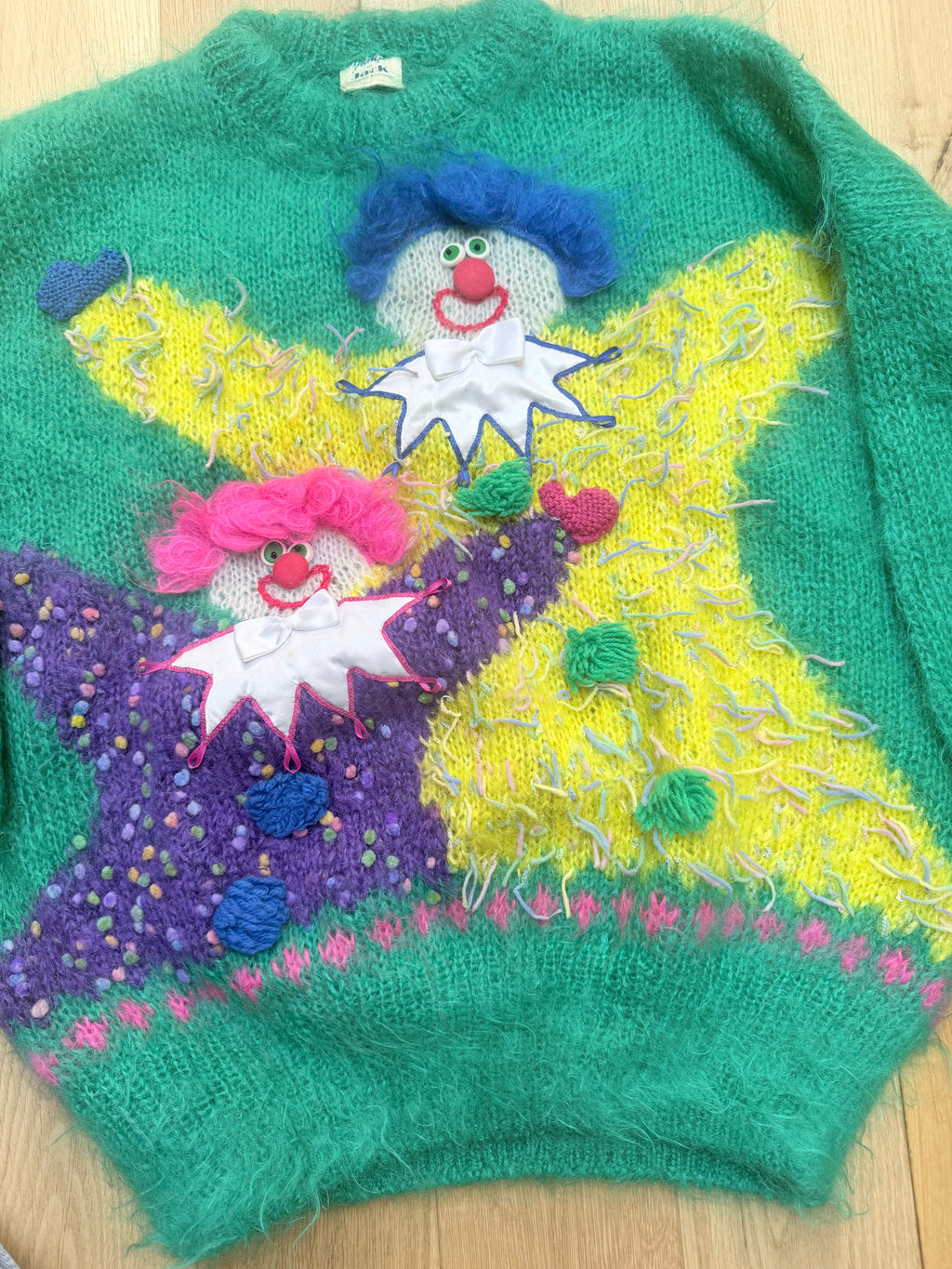 Vintage Designer Knitwear Jump to Jack Oversized Novelty Clown Jumper