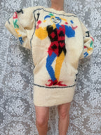 Vintage 1990s–1980s Hand-Knitted Mohair Novelty Playing Card Joker Jumper | Selina Knitwear