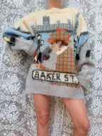Vintage 1990s Hand-Knitted Sherlock Holmes Novelty Jumper | Selina Knitwear