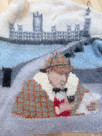 Vintage 1990s Hand-Knitted Sherlock Holmes Novelty Jumper | Selina Knitwear