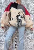 Vintage 1990s Hand-Knitted Mohair Singing in the Rain Jumper | Selina Knitwear