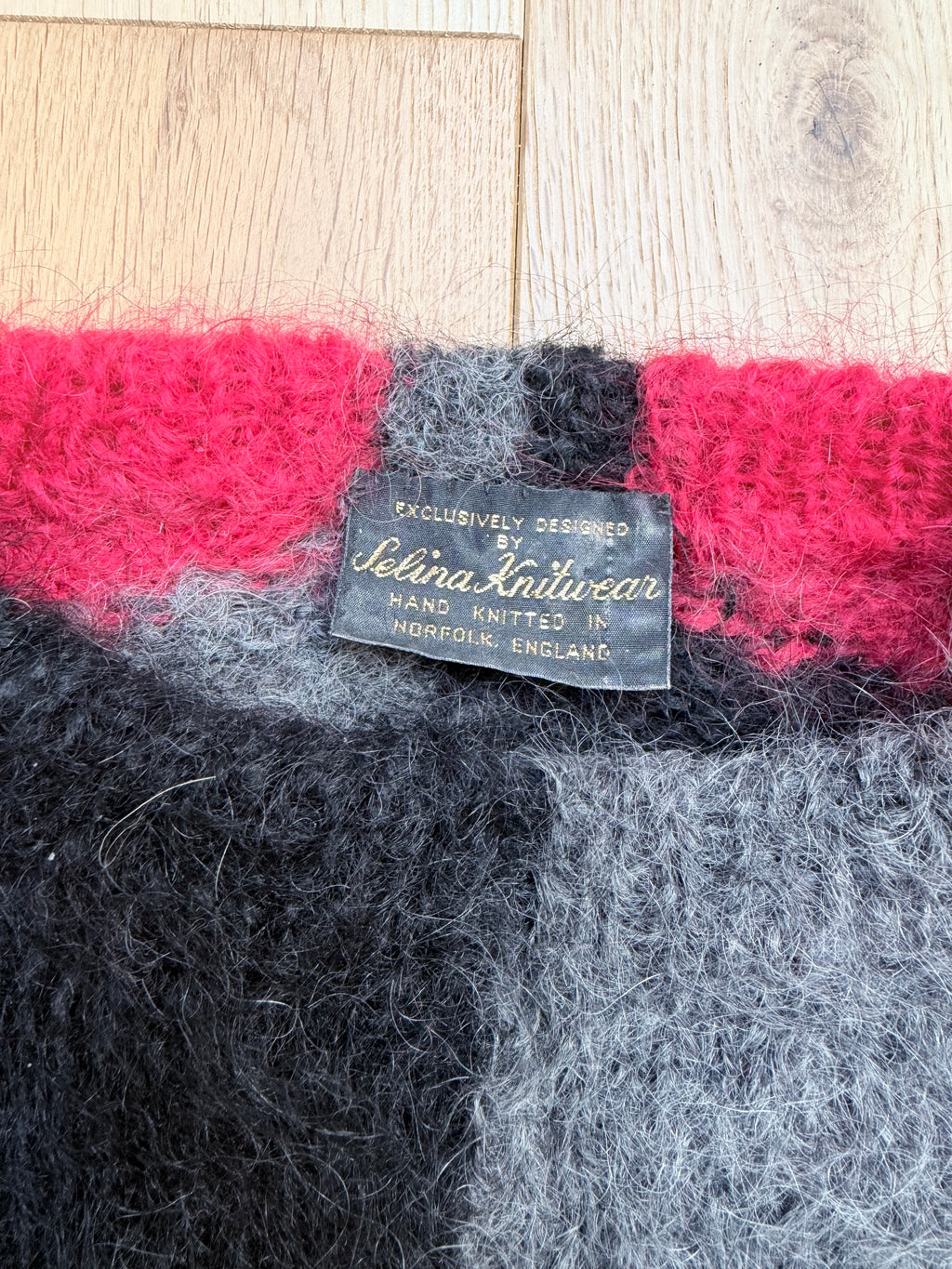 Vintage 1990s Hand-Knitted Mohair Singing in the Rain Jumper | Selina Knitwear