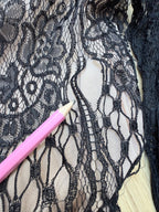 Antique 1920s–1930s Art Deco Black Lace Evening Flapper Dress