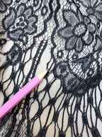 Antique 1920s–1930s Art Deco Black Lace Evening Flapper Dress