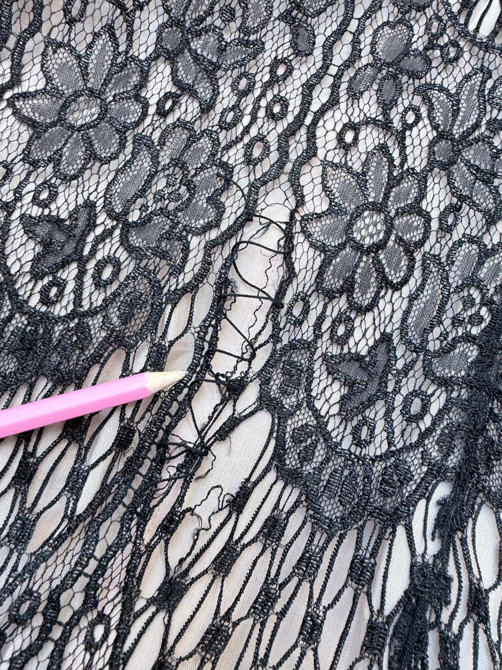 Antique 1920s–1930s Art Deco Black Lace Evening Flapper Dress