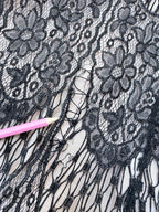 Antique 1920s–1930s Art Deco Black Lace Evening Flapper Dress