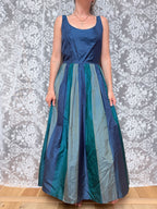 Vintage 1980s Monsoon Twilight Silk Maxi Dress