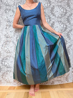 Vintage 1980s Monsoon Twilight Silk Maxi Dress