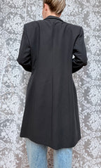 Vintage 1990s Hugo Boss Ladies Black Minimalist Overcoat Blazer