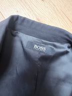 Vintage 1990s Hugo Boss Ladies Black Minimalist Overcoat Blazer
