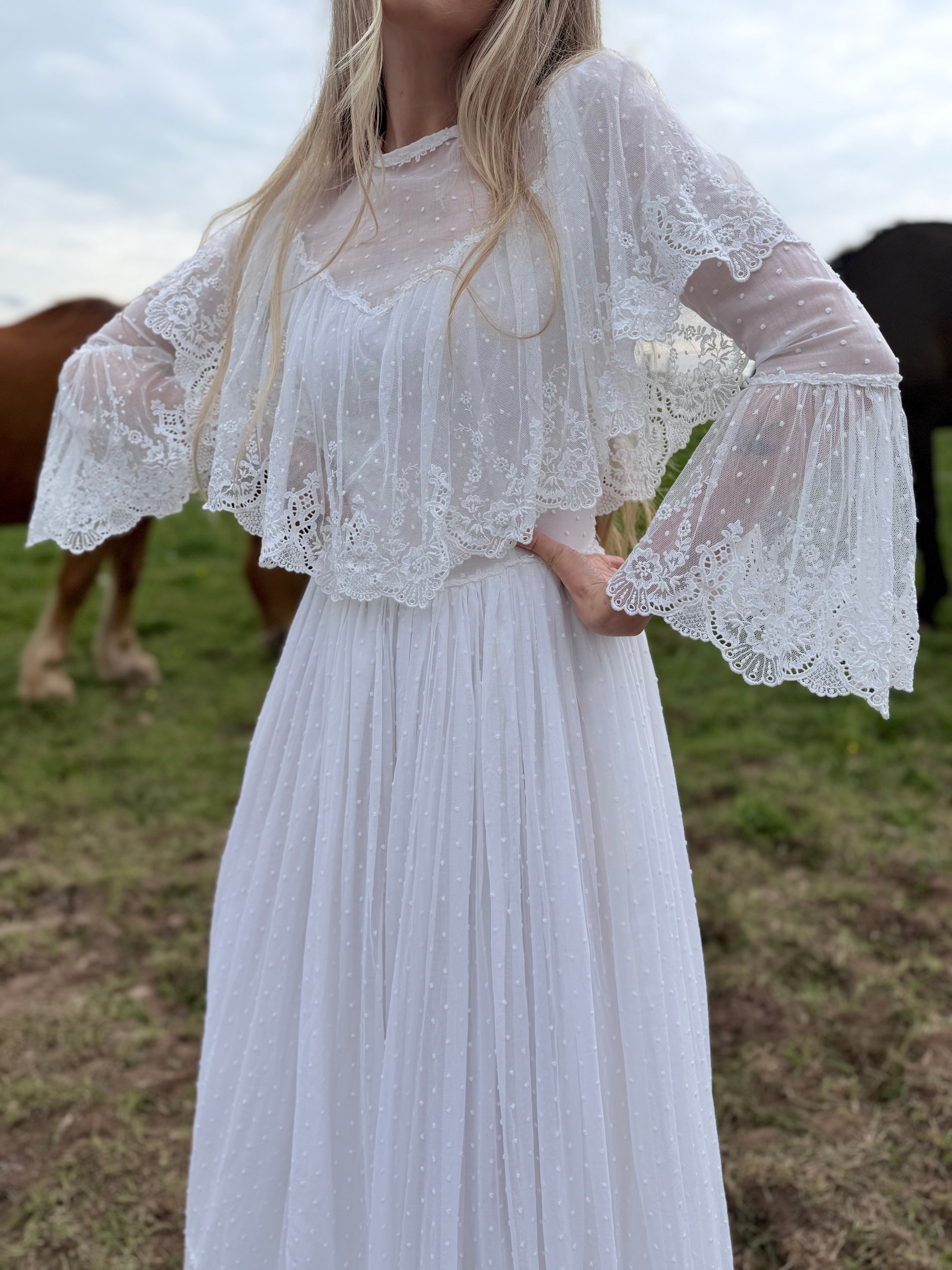 Very Rare 1970s Laura Ashley Boho Prairie Wedding Dress – Kendall's Vintage Collections